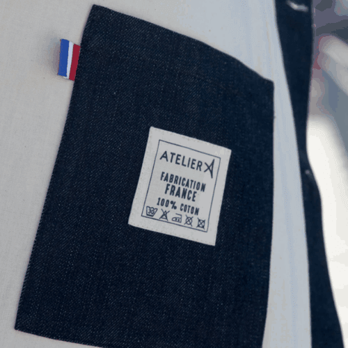 Poche d'une veste ATELIER A fabriquée en France